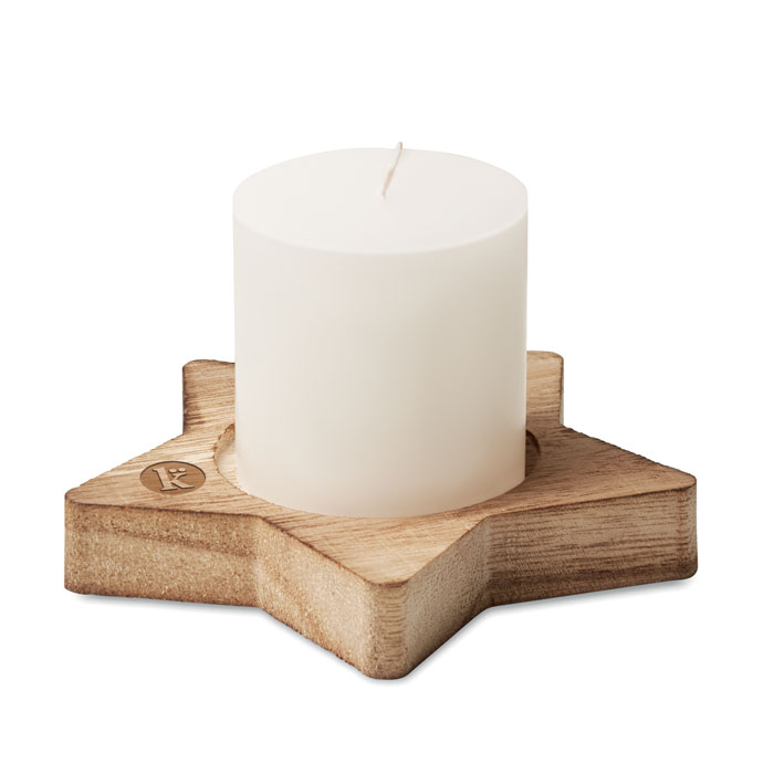 Candle on star wooden base - Image 3