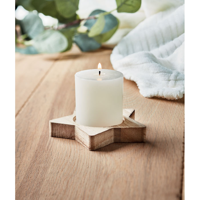 Candle on star wooden base - Image 4