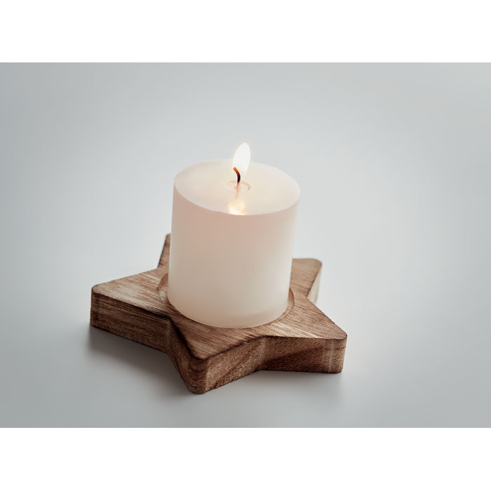 Candle on star wooden base - Image 5