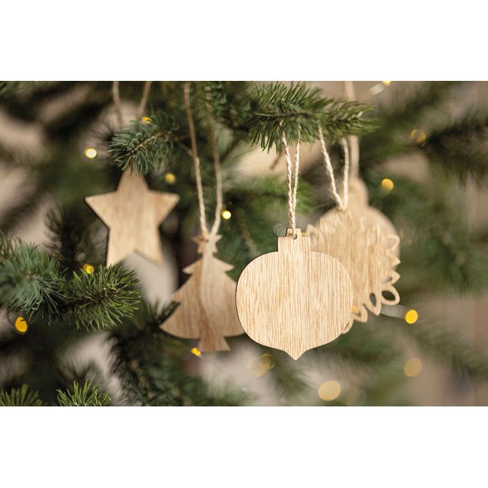 Set of wooden Xmas ornaments - Image 6