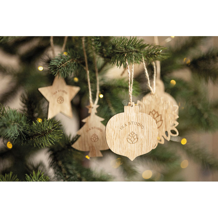 Set of wooden Xmas ornaments - Image 7