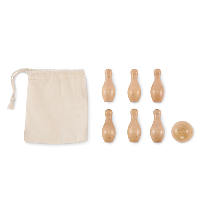 Mini pine wood bowling set - Image 2