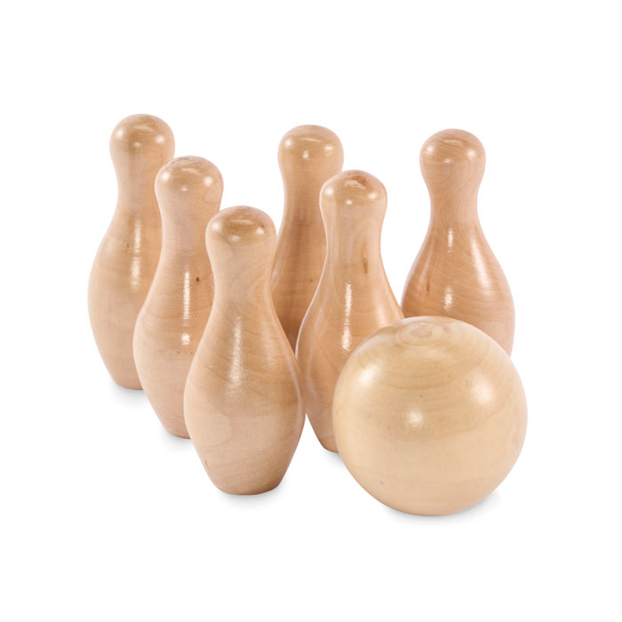 Mini pine wood bowling set - Image 7