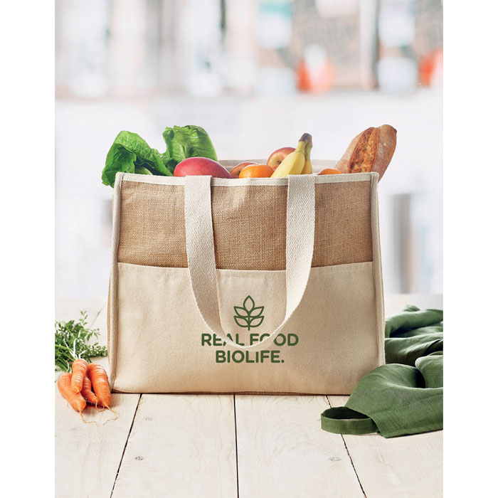 Jute and canvas cooler bag - Image 5