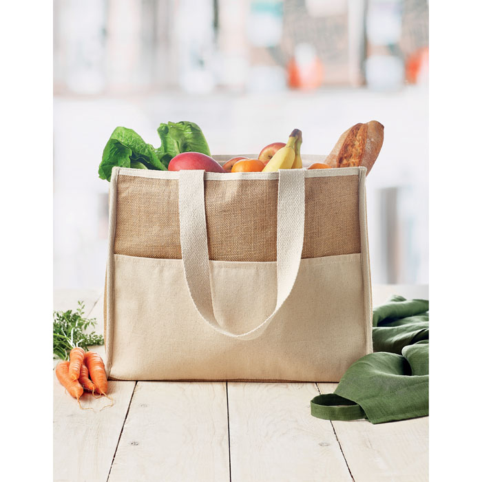 Jute and canvas cooler bag - Image 6