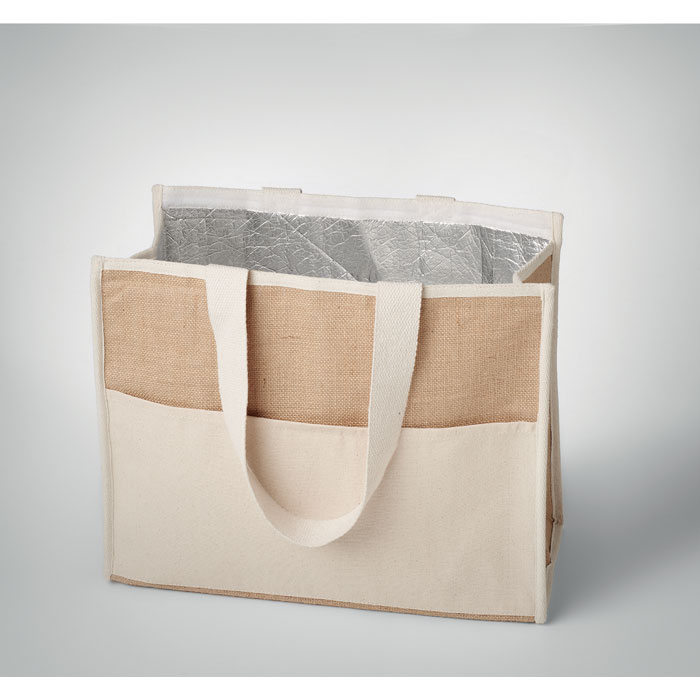 Jute and canvas cooler bag - Image 7
