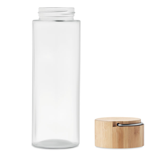 Glass bottle 500ml bamboo lid - Image 2