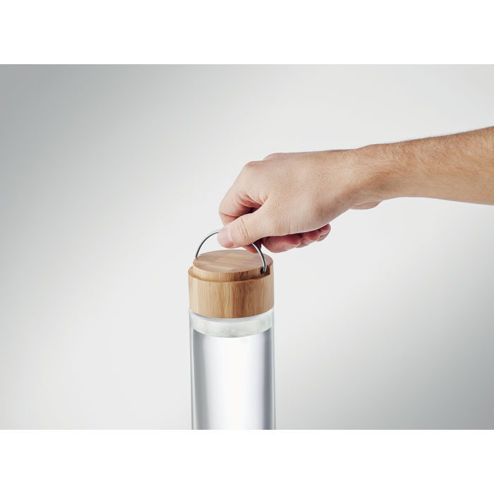 Glass bottle 500ml bamboo lid - Image 4