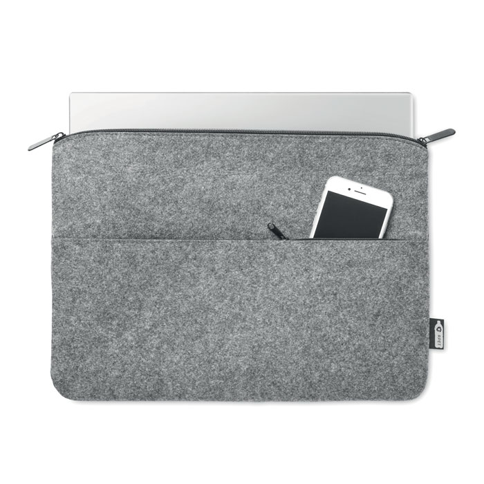 RPET felt zipped laptop bag - Image 2