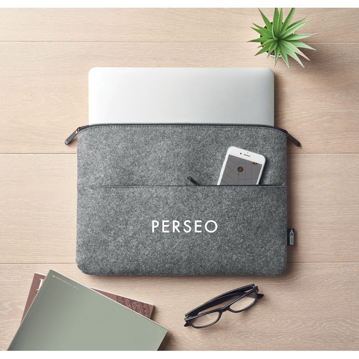 RPET felt zipped laptop bag - Image 4