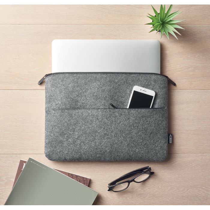 RPET felt zipped laptop bag - Image 5