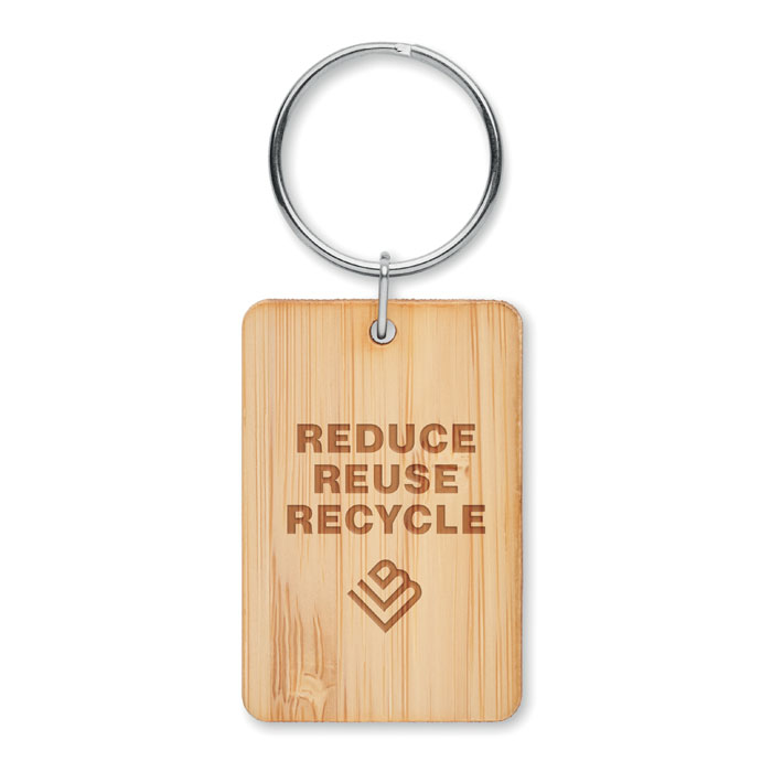 Rectangular bamboo key ring - Image 3