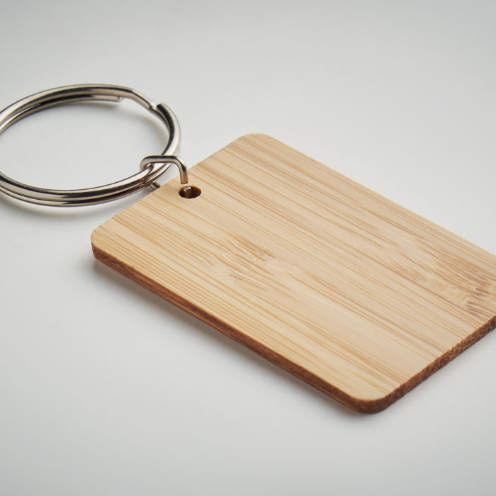 Rectangular bamboo key ring - Image 4