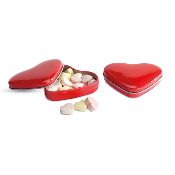 Heart tin box with candies - Image 2