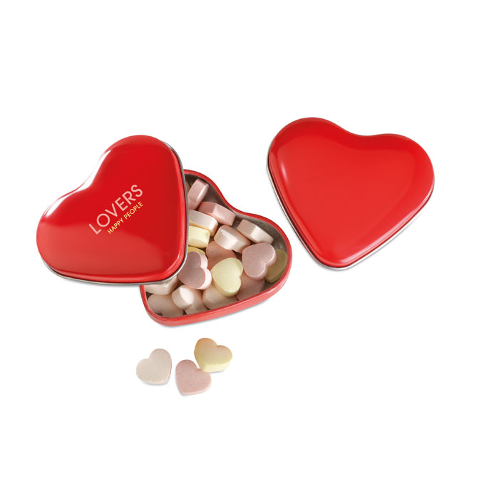 Heart tin box with candies - Image 3