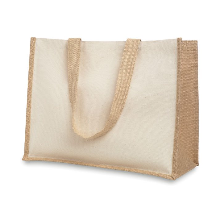 Jute and canvas shopping bag - Image 2