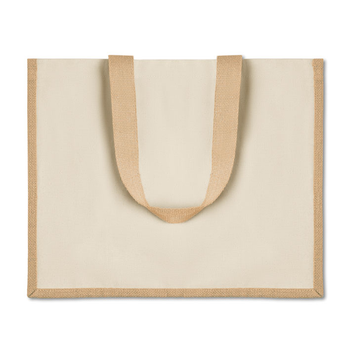 Jute and canvas shopping bag - Image 3