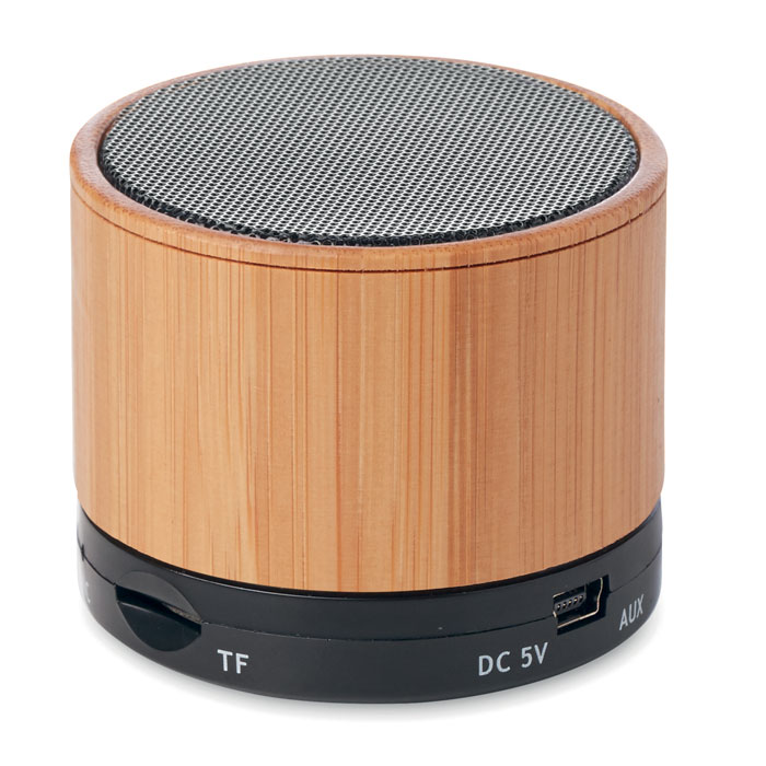 Round Bamboo wireless speaker - Image 2