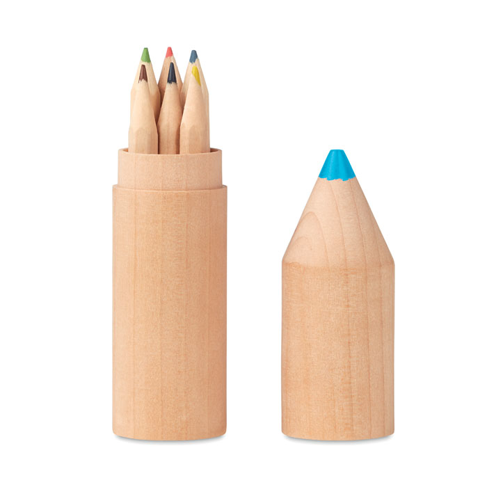 6 pencils in wooden box - Image 2