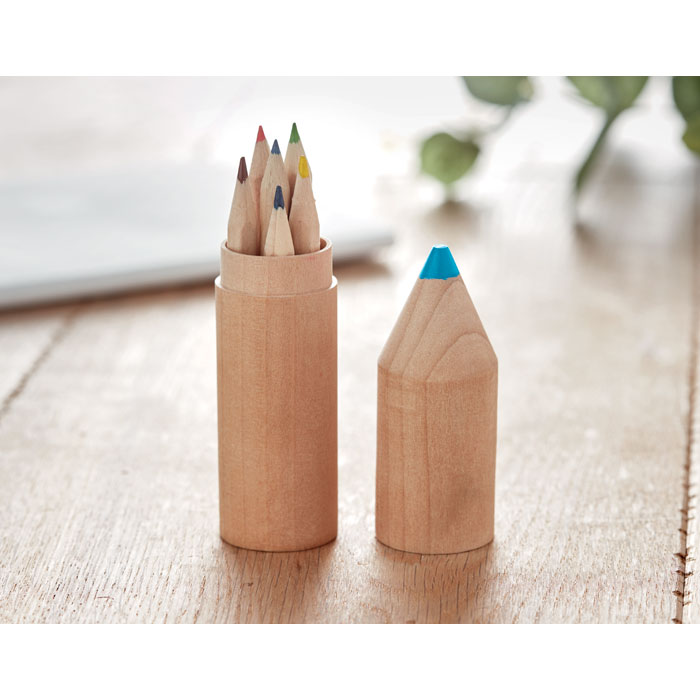6 pencils in wooden box - Image 4