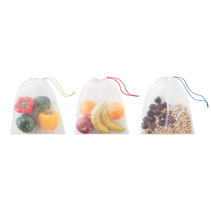 Set of 3 RPET mesh food bags - Image 2
