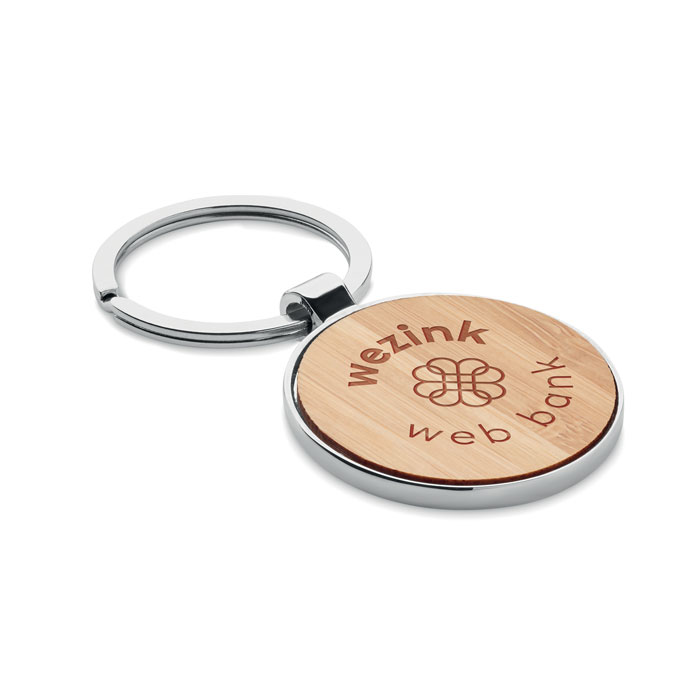 Round key ring metal bamboo - Image 4
